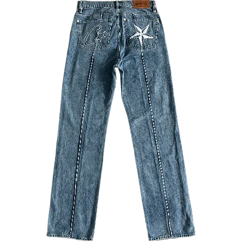 corteiz jeans steaked c-star denim